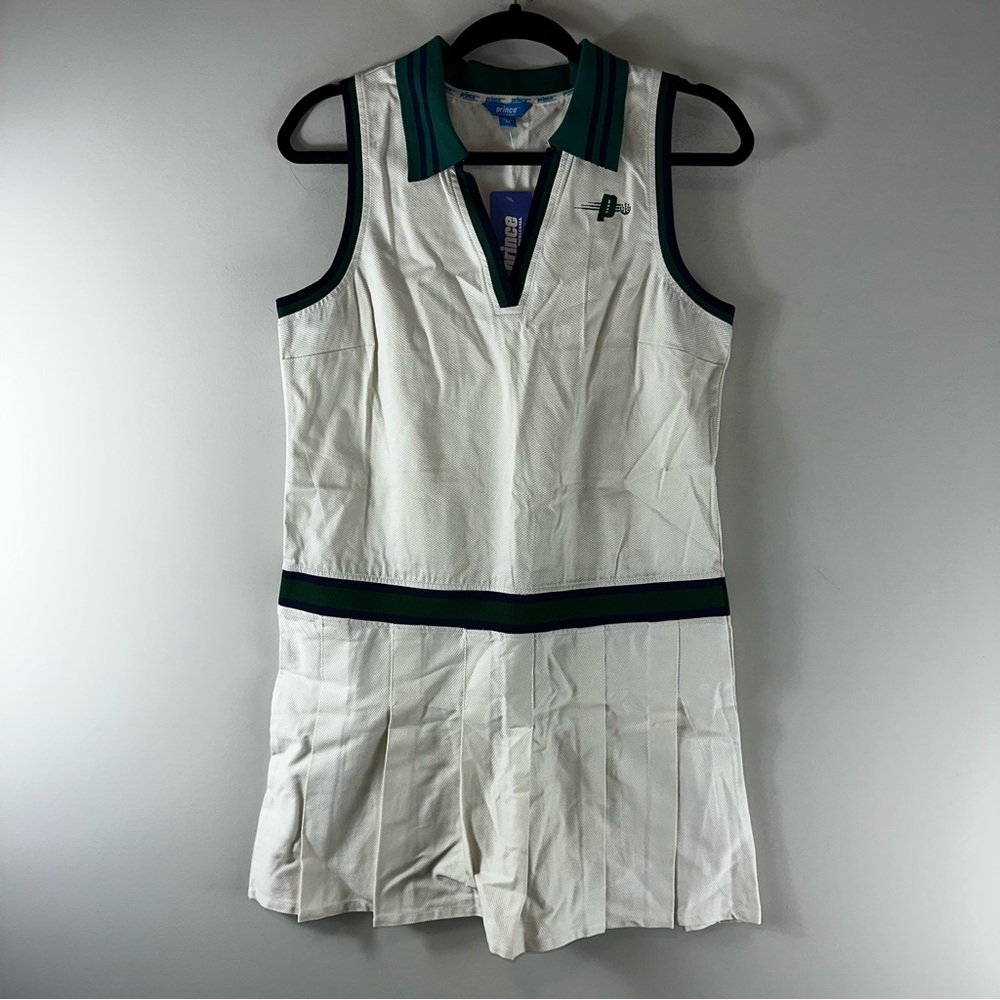 Prince x Target Pick Legal Tennis Green and White Pleated Skirt Dress Size M